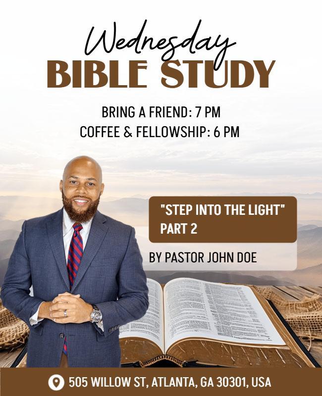 Wednesday Bible Study Church Event Flyer Template