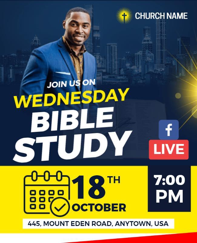 Wednesday Bible Study Event Flyer Template