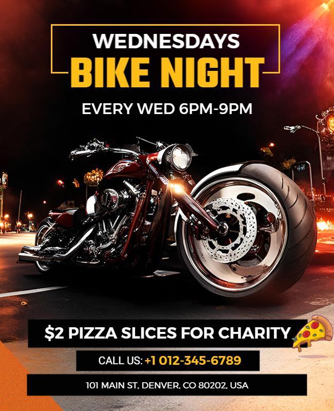 Wednesday Bike Night Charity Event Flyer Template