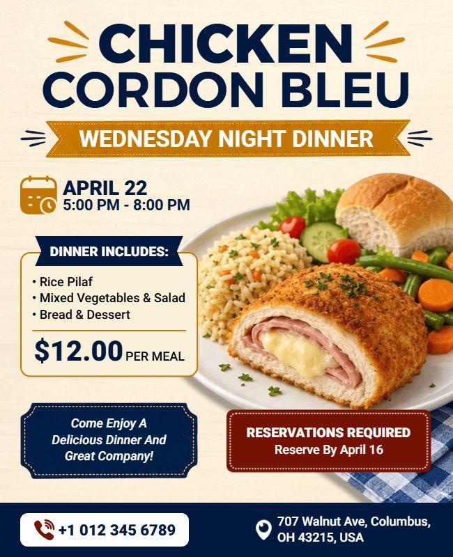 Wednesday Night Dinner Special Flyer Template
