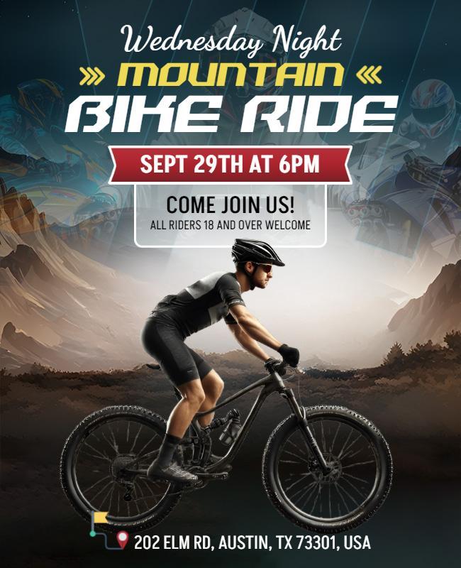 Wednesday Night Mountain Bike Ride Flyer Template