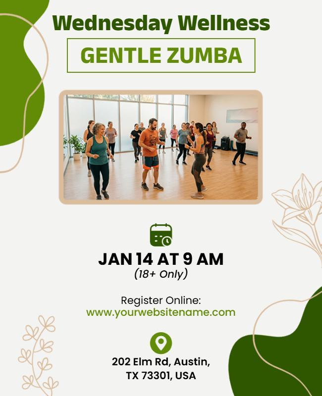 Wednesday Wellness Zumba Dance Class Flyer Template