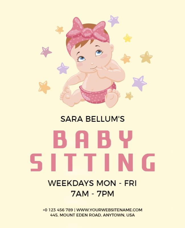 Weekday Babysitting Service Flyer Template