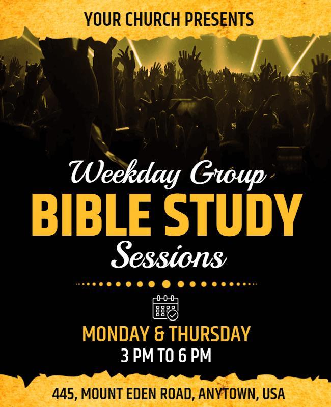 Weekday Bible Study Group Sessions Flyer Template