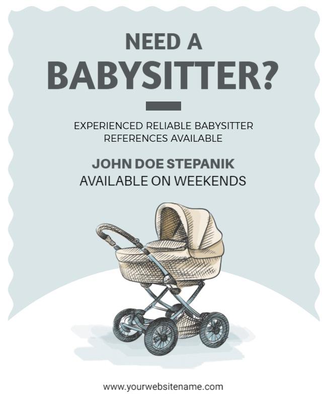 Weekend Babysitter Service Availability Flyer Template