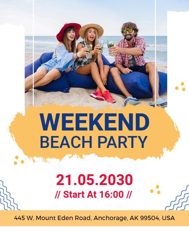 Weekend Beach Party Event Flyer Template