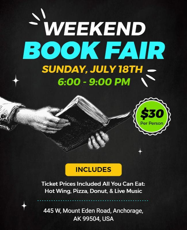 Weekend Book Fair Event Flyer Template