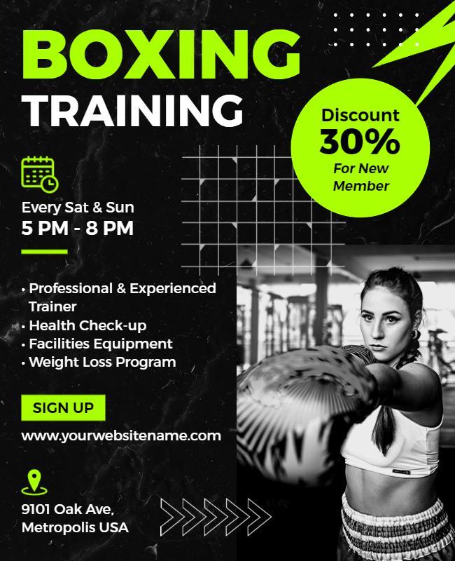 Weekend Boxing Training Promotion Flyer Template