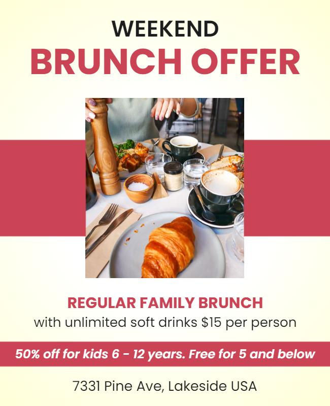 Weekend Brunch Offer Promotional Flyer Template