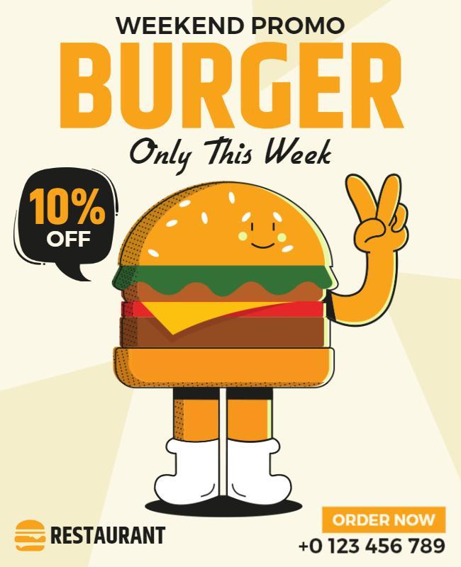 Weekend Burger Promotion Special Offer Flyer Template