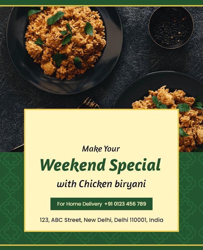 Weekend Chicken Biryani Special Flyer Template