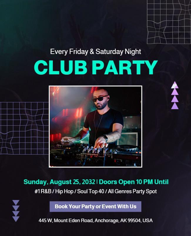 Weekend Club Party Dj Night Flyer Template