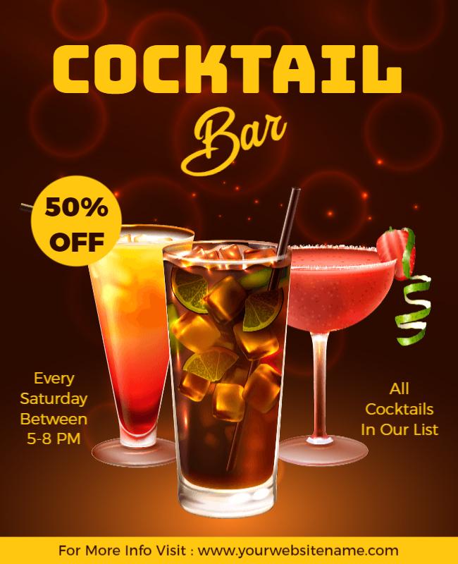 Weekend Cocktail Bar Discount Flyer Template