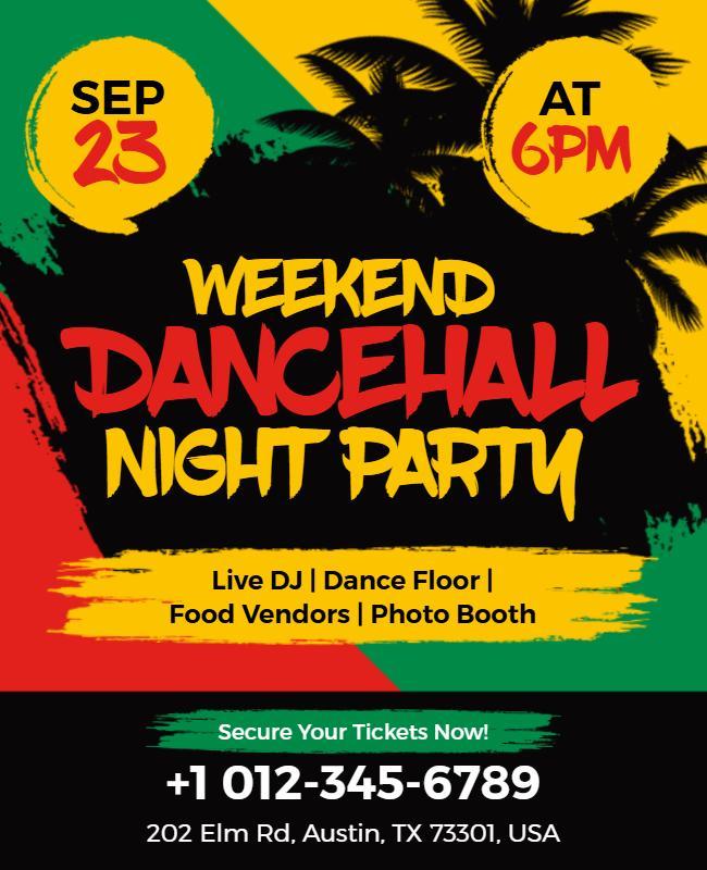 Weekend Dancehall Night Party Flyer Template