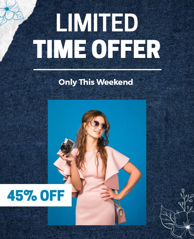 Weekend Discount Fashion Sale Flyer Template