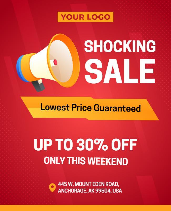 Weekend Discount Sale Announcement Flyer Template