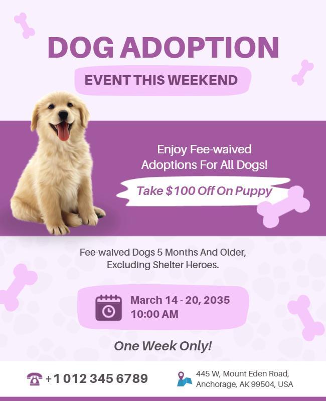 Weekend Dog Adoption Event Flyer Template