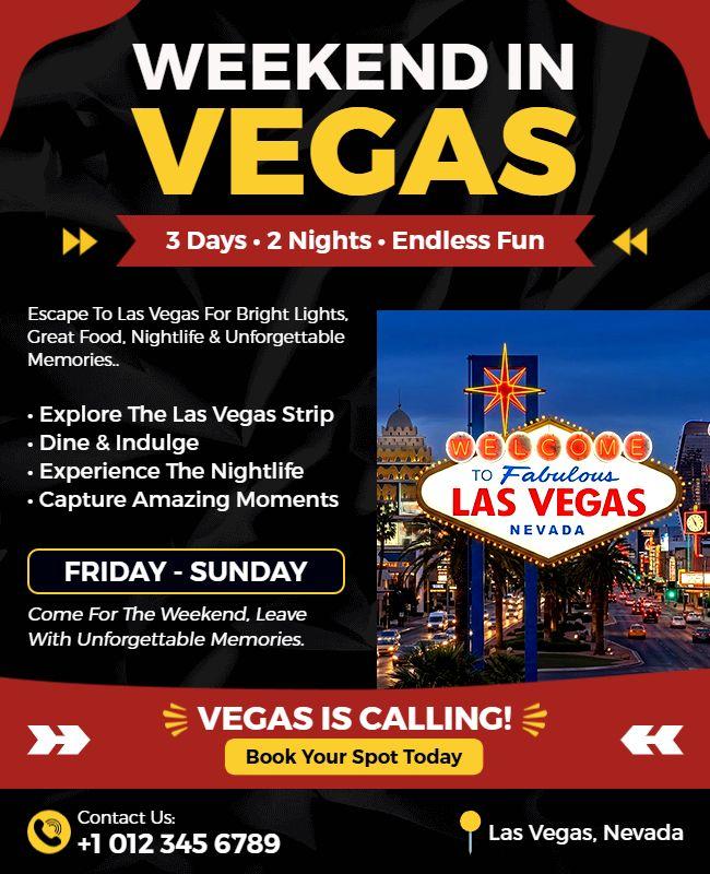Weekend Getaway to Las Vegas Flyer Template
