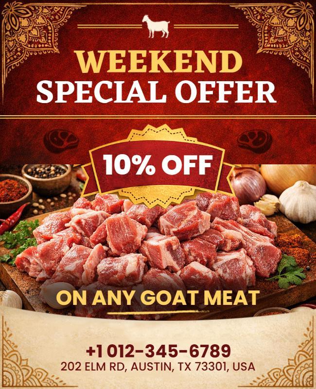 Weekend Goat Meat Special Offer Flyer Template