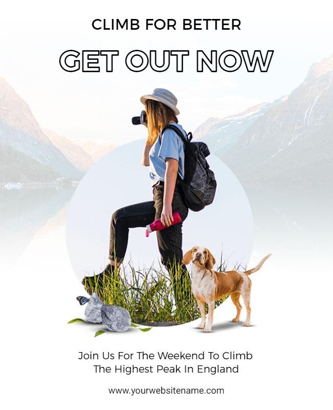 Weekend Mountain Hiking Adventure Flyer Template