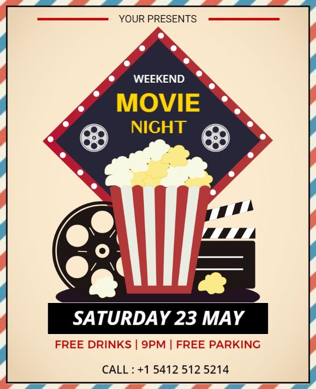 Weekend Movie Night Event Flyer Template