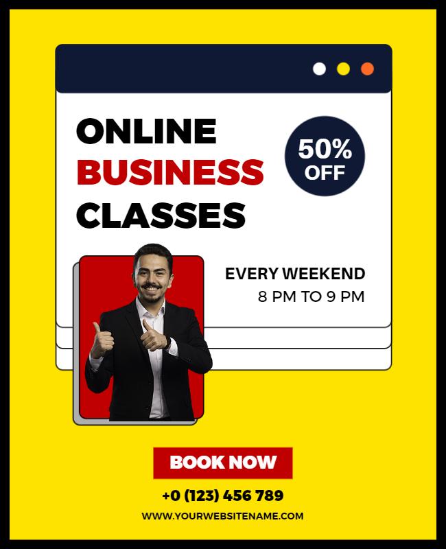 Weekend Online Business Classes Promotional Flyer Template