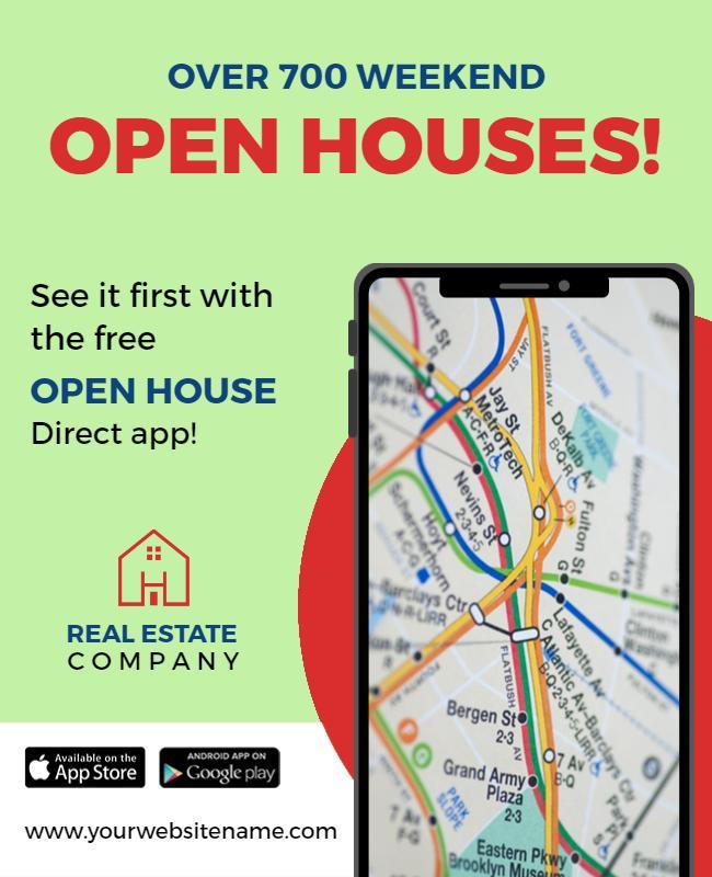 Weekend Open Houses Real Estate Flyer Template