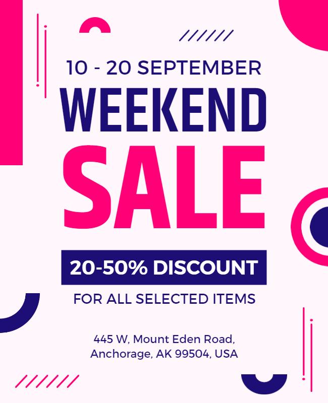 Weekend Sale Discount Offer Flyer Template