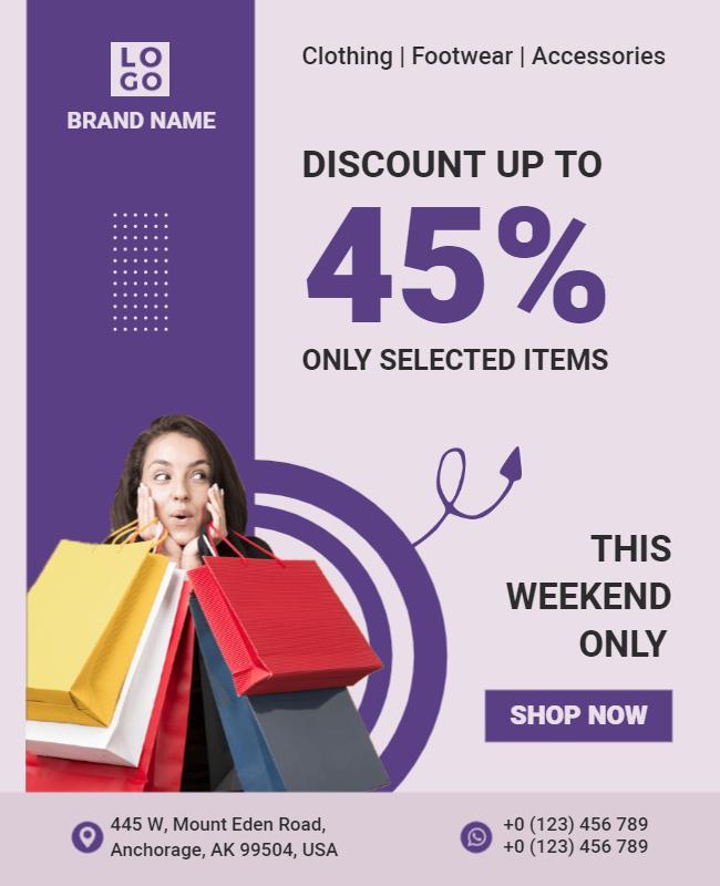 Weekend Shopping Discount Promotion Flyer Template