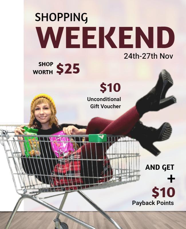 Weekend Shopping Event Discount Flyer Template