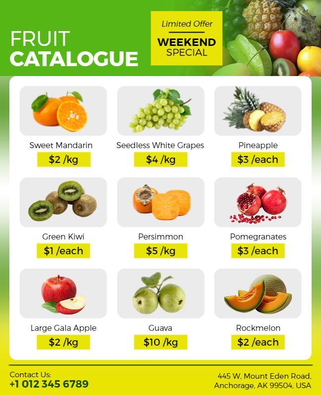 Weekend Special Fruit Catalogue Flyer Template