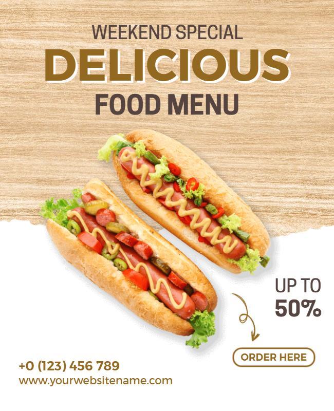 Weekend Special Hot Dog Food Flyer Template