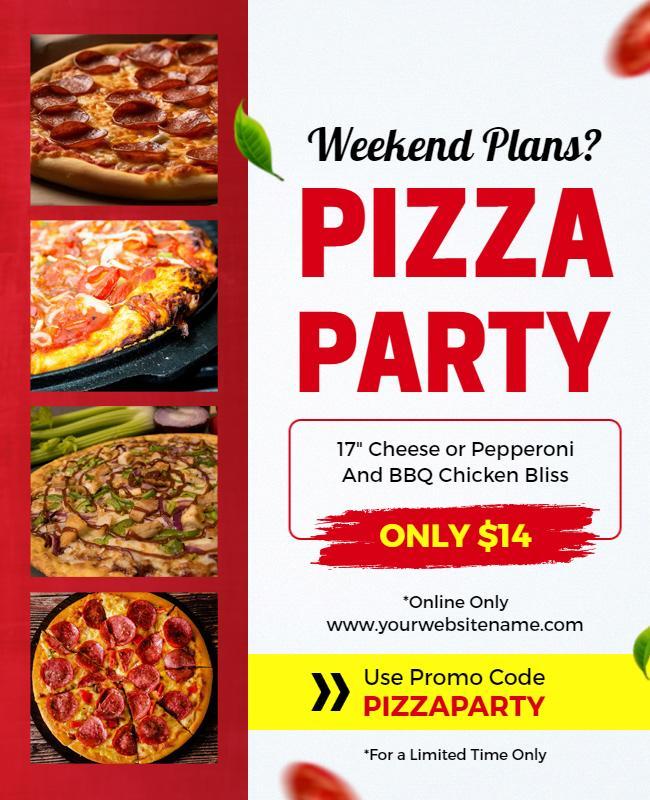 Weekend Special Pizza Party Promotion Flyer Template