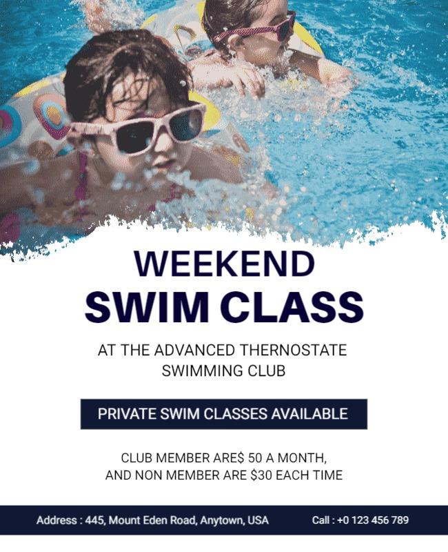 Weekend Swim Class Event Flyer Template