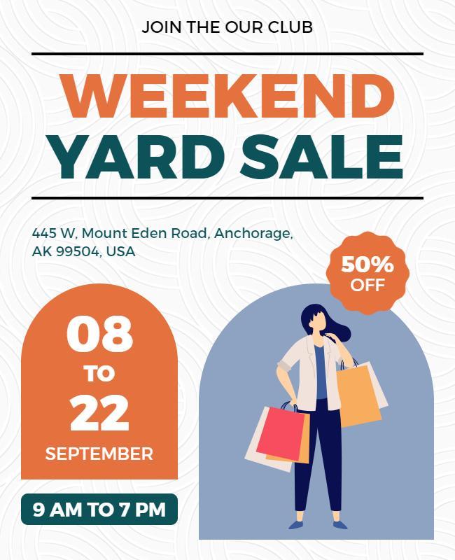 Weekend Yard Sale Shopping Event Flyer Template