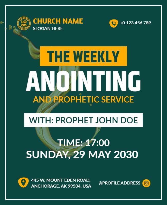 Weekly Anointing and Prophetic Service Flyer Template