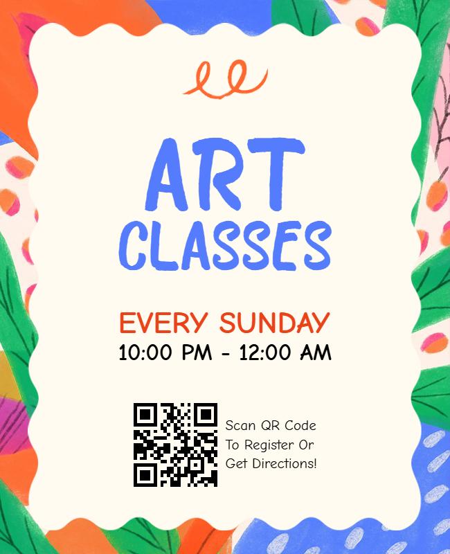 Weekly Art Classes Promotion Flyer Template