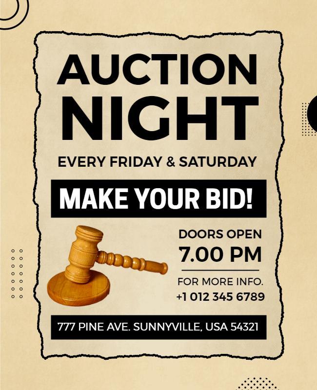 Weekly Auction Event Promotion Flyer Template