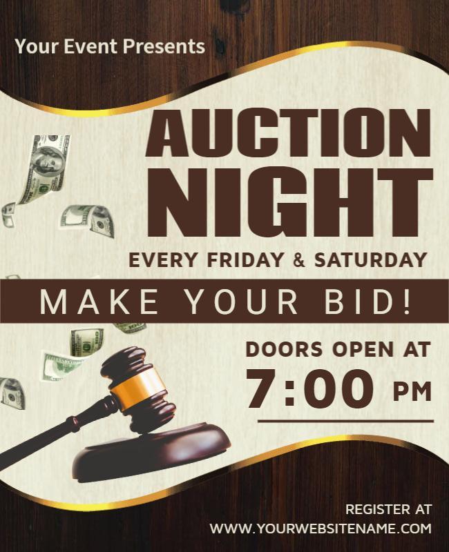 Weekly Auction Night Event Flyer Template