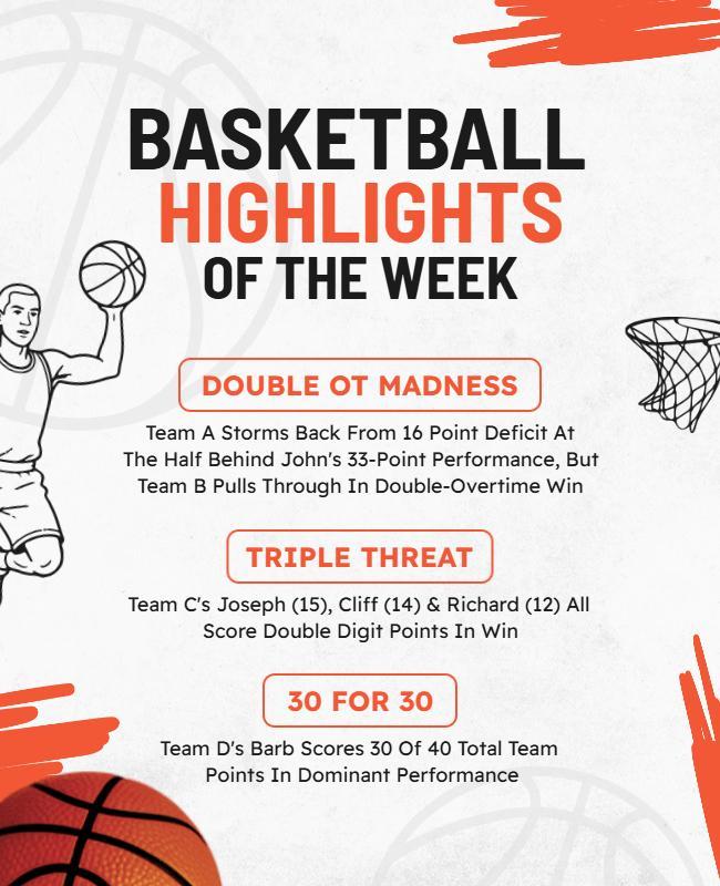 Weekly Basketball Highlights Flyer Template