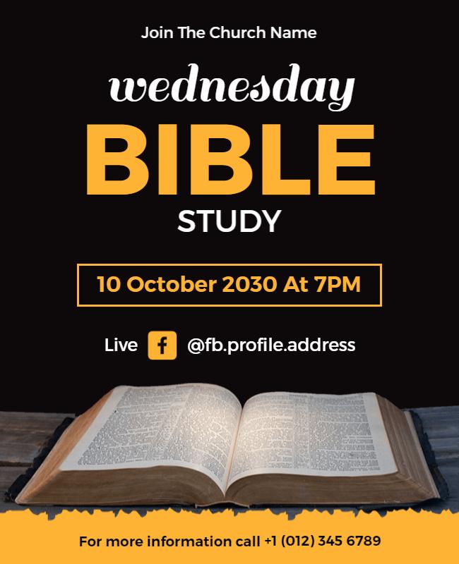 Weekly Bible Study Church Event Flyer Template