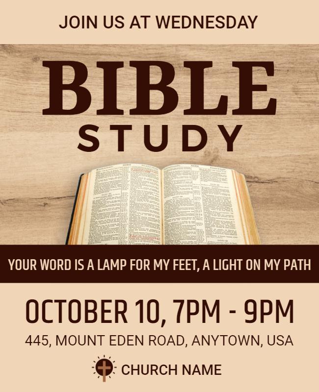 Weekly Bible Study Gathering Flyer Template