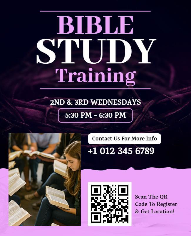 Weekly Bible Study Training Session Flyer Template