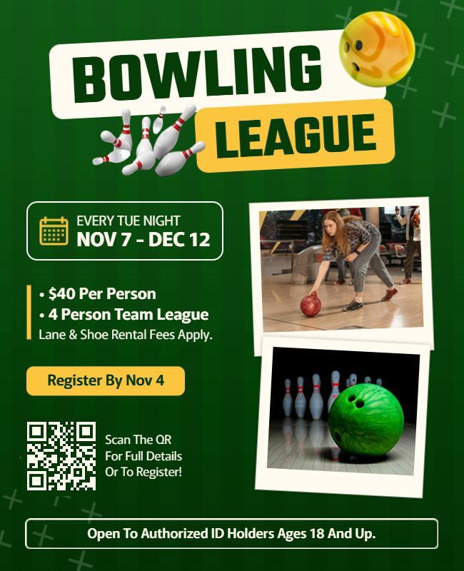 Weekly Bowling League Event Flyer Template