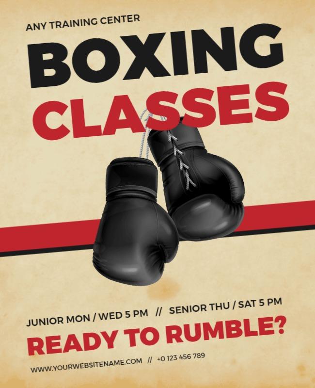 Weekly Boxing Training Classes Flyer Template