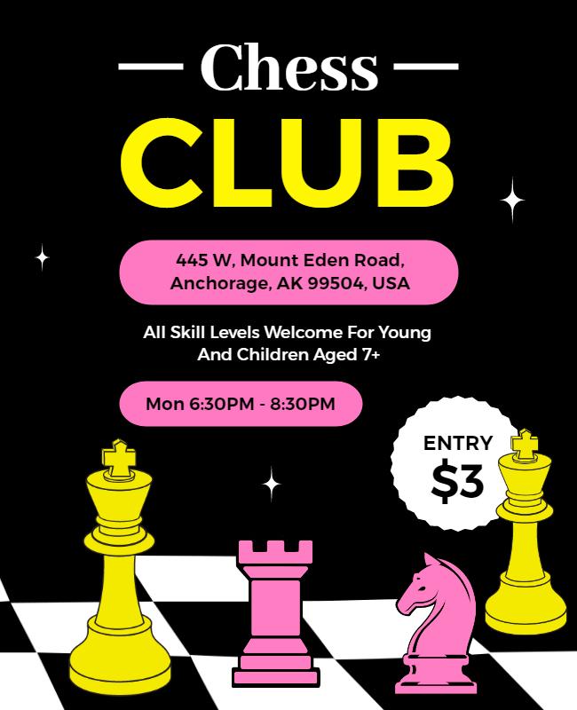 Weekly Chess Club Meeting Flyer Template