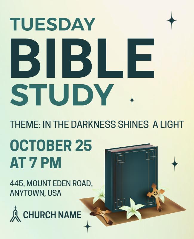 Weekly Church Bible Study Event Flyer Template