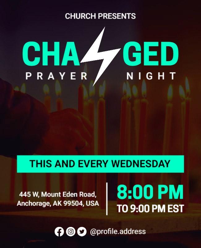 Weekly Church Prayer Night Event Flyer Template