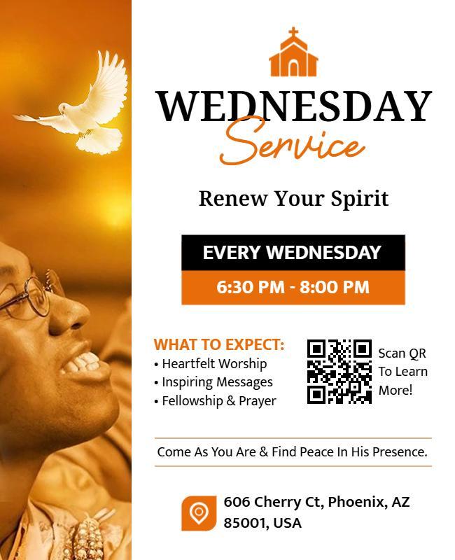 Weekly Church Wednesday Worship Service Flyer Template