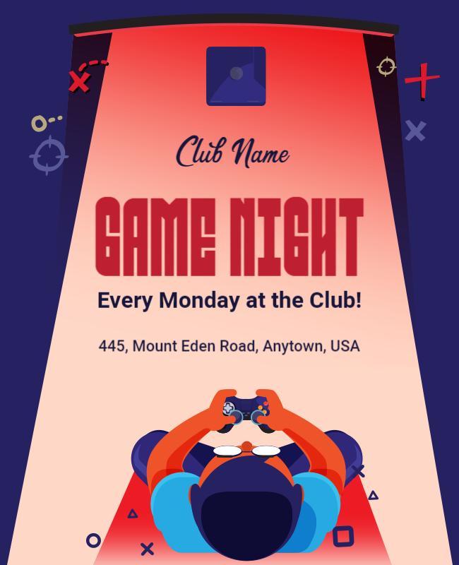 Weekly Club Gaming Night Event Flyer Template